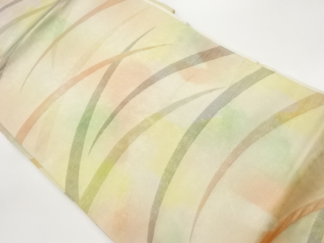 引箔芝模様織出し名古屋帯